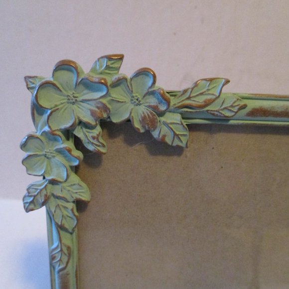 *Cynthia Rowley Table Top Picture Frame Aqua Green Distressed - Picture 2 of 5